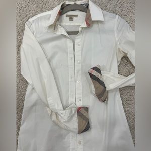 burberry long sleeve button down shirt women